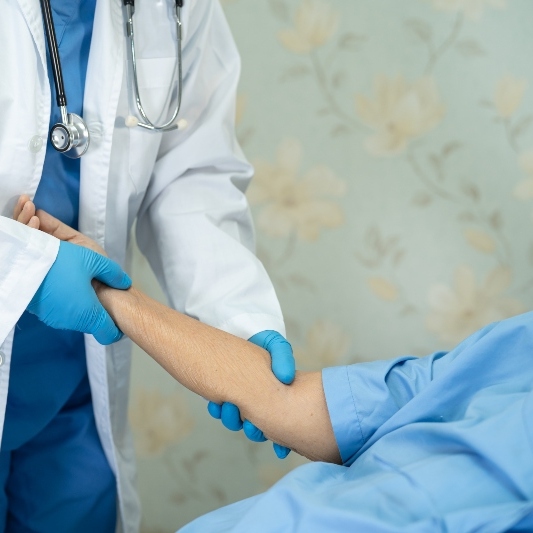 Doctor examing patient